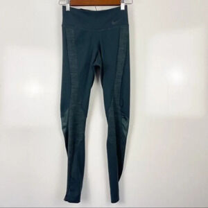 Nike Dri-Fit Power Legendary Mid Rise Training Leggings Dark Green Women's XS